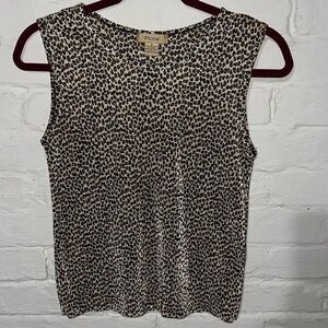 Plisse Cheetah-Print Top S